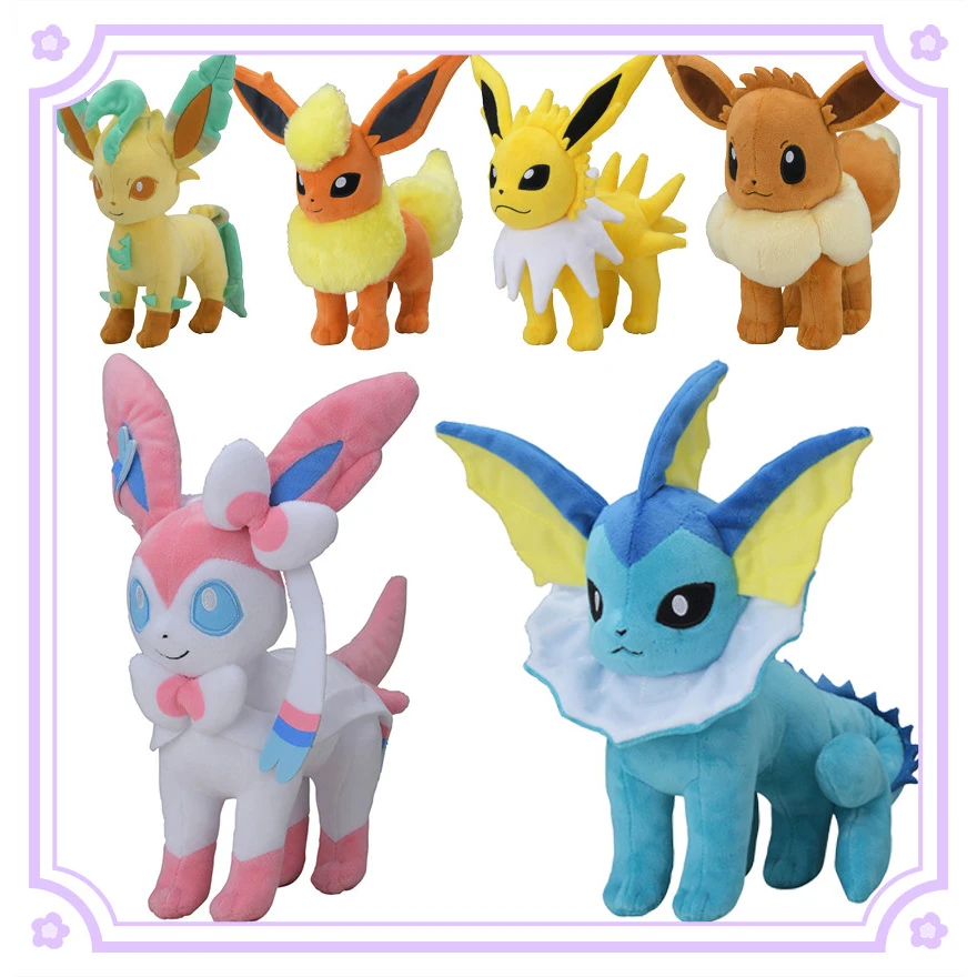 TAKARA TOMY-Pokemon brinquedos de pelúcia para crianças, Eevee, Sylveon,  Flareen, Jolteon, Umbreon, Vaporeon, Brinquedos