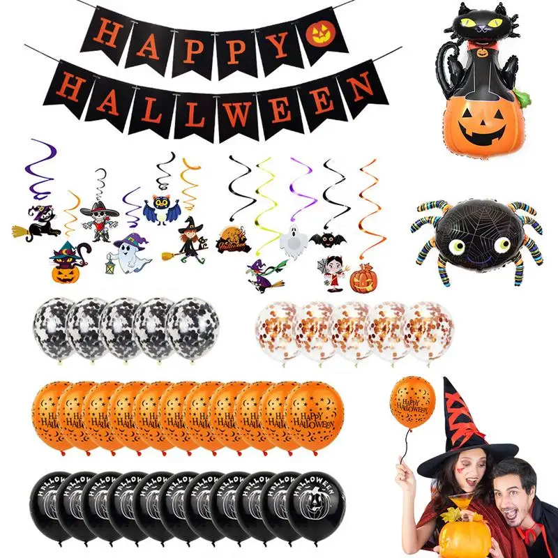 

Scary Halloween Pumpkin Latex Balloons Kids Globo Air Baloons Happy Helloween Birthday Party Supply