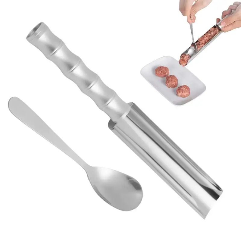 

Meatball Scoop Ball Maker DIY Stainless Steel Fish Ball Maker Kit With Scoop Kitchen Must-Have For Meatball Pill Shrimp Balls