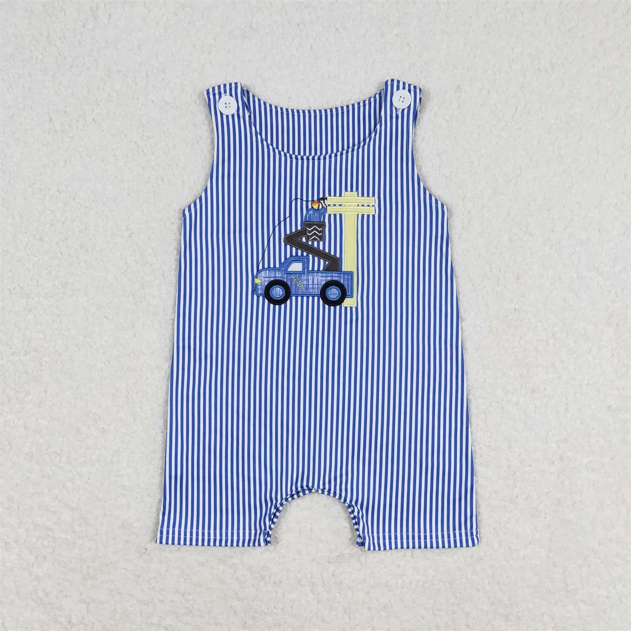 Kids Newborn Embroidery Fish Trucks Sleeveless One-piece Coverall Bodysuit Baby Boy Toddler Romper Jumpsuit Clothing infant romper