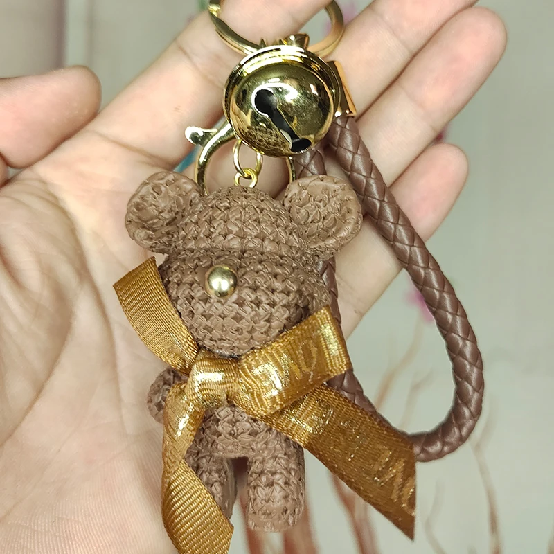 Resin Cute Doll Wool Bear Key Chain Car Bag Pendant Creative