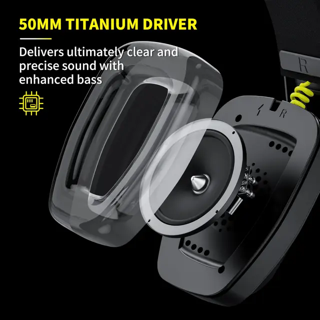 BINNUNE BW06 2.4GHz Wireless Gaming Headset with Mic for PS5 PS4 PC Mac Playstation Bluetooth Gaming headphone with Microphone 4