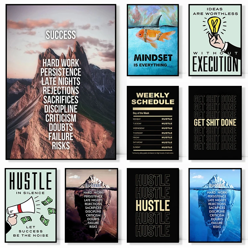 

Success Inspirational Letter Canvas Painting Motivational Quotes Wall Art Posters and Prints Picture For Room Home Office Decor