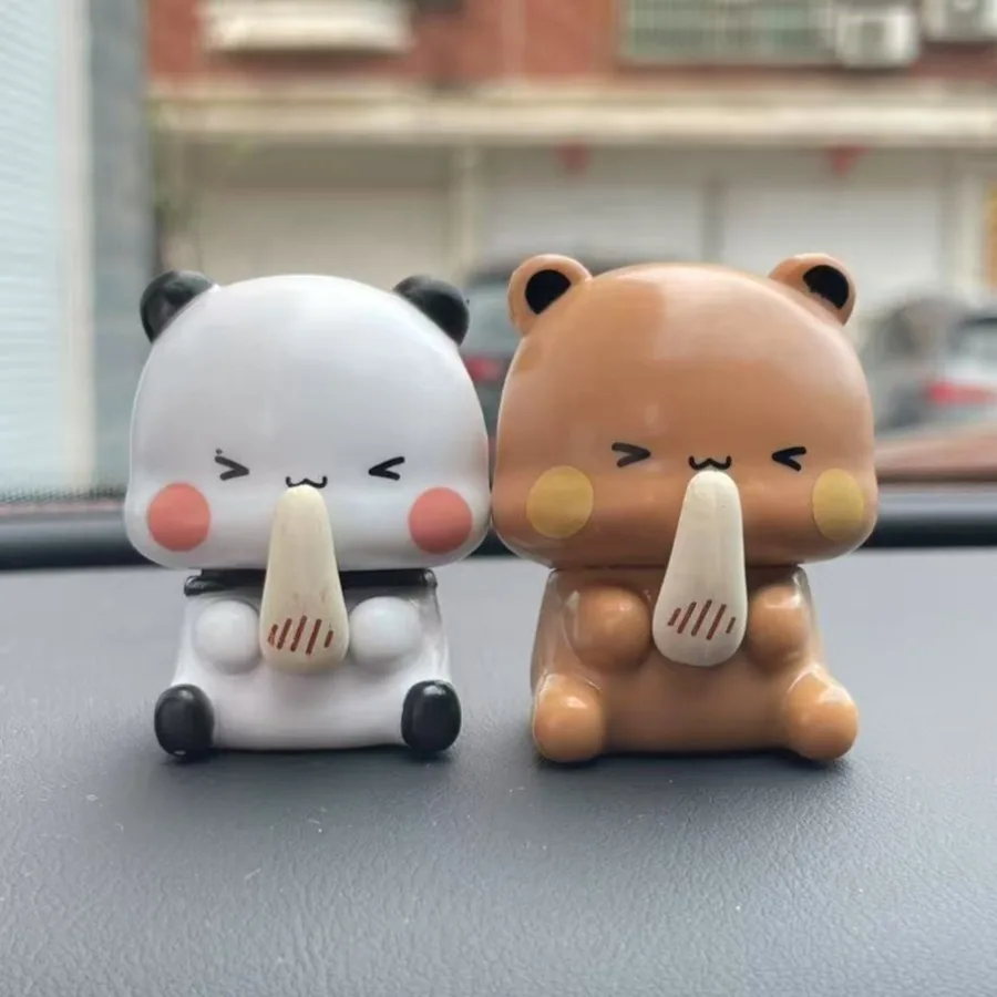 Cute Bubu Dudu Panda Bear Figure Toy Collectible Anime Accessories Kawaii Bear Doll Ornament Home Decor Birthday Christmas Gift
