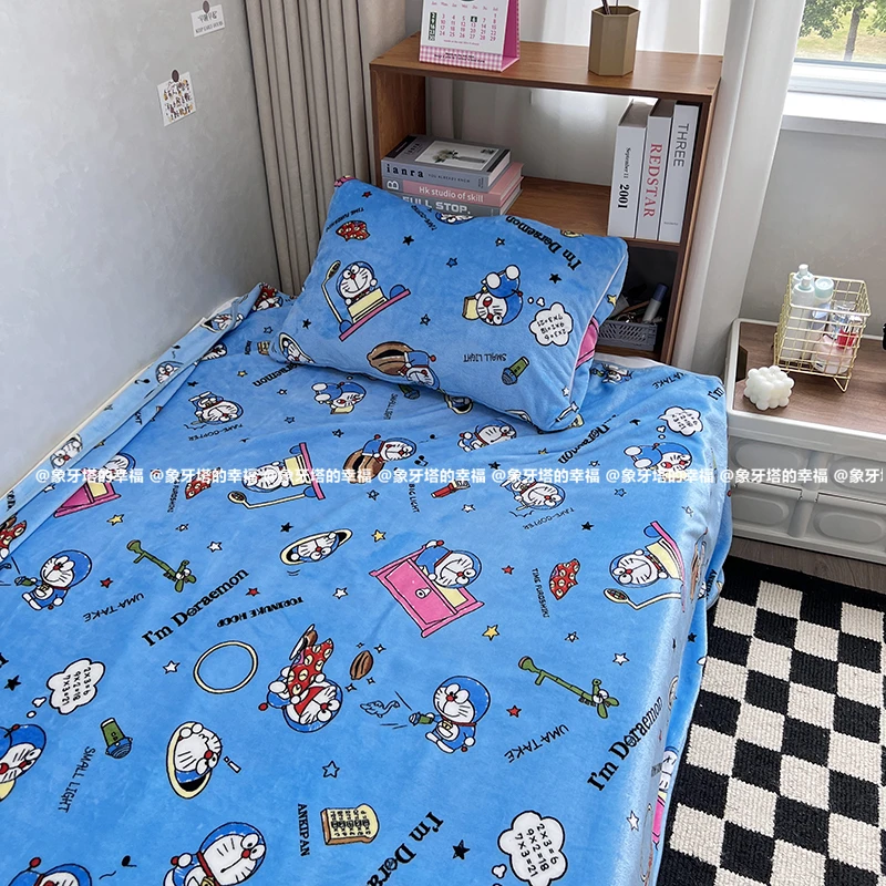 

Теплое одеяло Doraemon в японском стиле, фланелевое одеяло в стиле аниме, наволочка, кондиционер, подарок для девушки