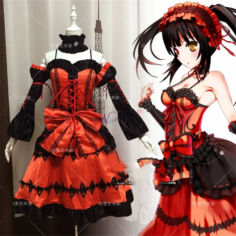 コスプレ衣装 KURUMI Anime DATE A LIVE Tokisaki Kurumi Cosplay Costume Wig Fancy Gothic