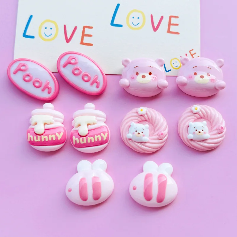 

5 шт. miniso, аниме, розовый милый медведь, мультфильм, для рукоделия, искусственные материалы