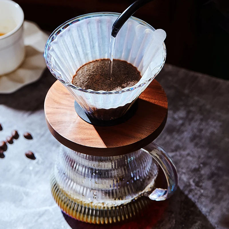 Pour Over Coffee Dripper With Wood Stand V02 Coffee Dripper Coffee