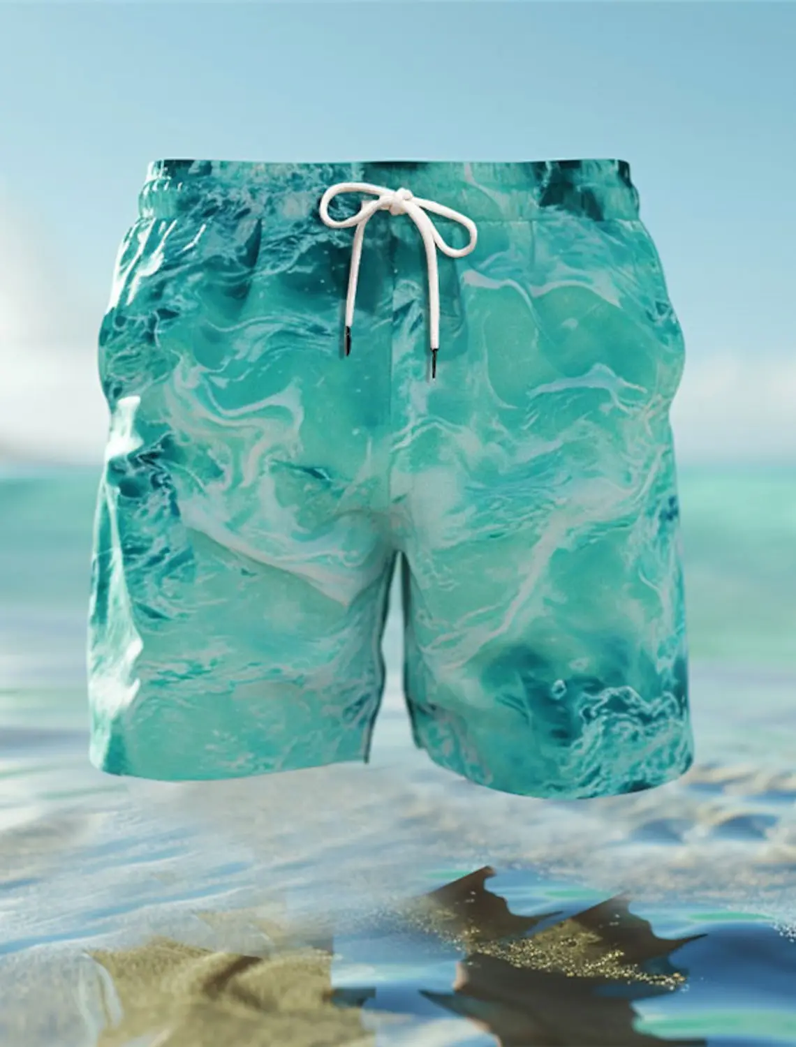 

Мужские пляжные шорты для плавания, темно-синие быстросохнущие шорты с градиентным переходом цвета, повседневные Гавайские шорты для отдыха, пляжа, 2024