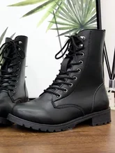  Women Boots British Style Classic Women Motorcycle Boots Punk Bandage Autumn Waterproof Shoes Bota Feminina Size 