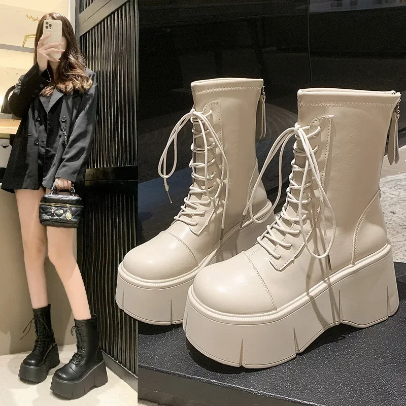 

Короткие сапоги женские зимние сапоги женские ботильоны мягкие кружевные винтажные женские ботинки челси на молнии на толстой высокой подошве байкерские сапоги