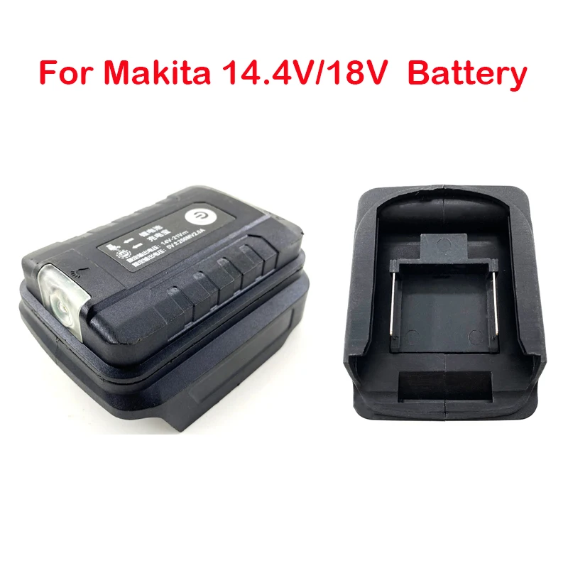 

For Makita Adapter LED Working Light For Makita 14.4V/18V Li-on Battery BL1830 BL1430 BL1850 Dual USB Converter with LED Lamp