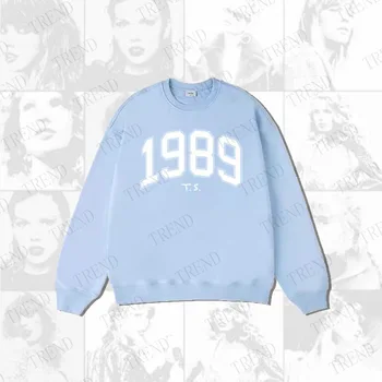 Kpop T.s 1989 2023TAIL THE Era Tour 루즈한 만화 O-넥 카디건, 긴팔 풀오버 코트, 코튼 Y2K 오버사이즈 귀여운 맨투맨