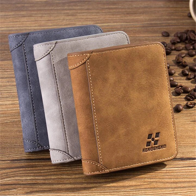 

Men Wallet Leather Business Foldable Wallet Luxury Billfold Slim Hipster Cowhide Credit Card/ID Holders Inserts Coin Purses