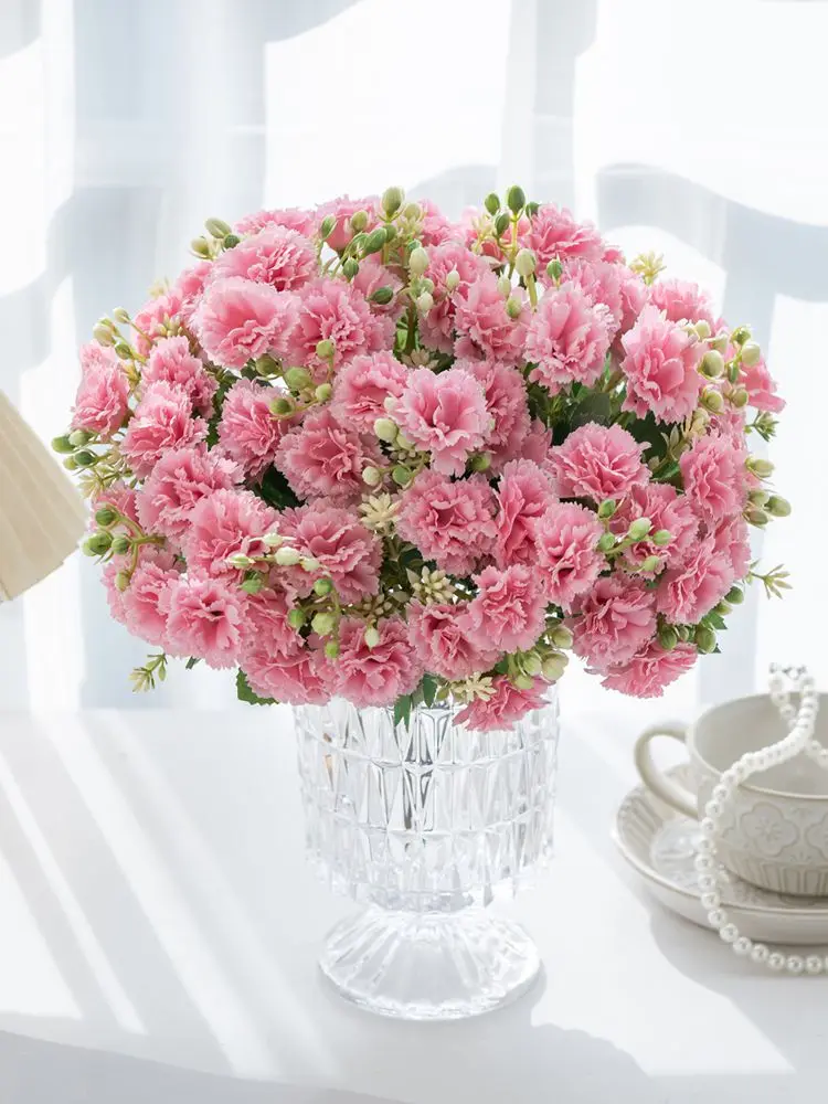 Künstliche Blume Seide Nelke Outdoor Garten Festival Hochzeit Brautstrauß Hause Vase Tisch DIY Geschenk Box Scrapbook Dekoration – Detail 5