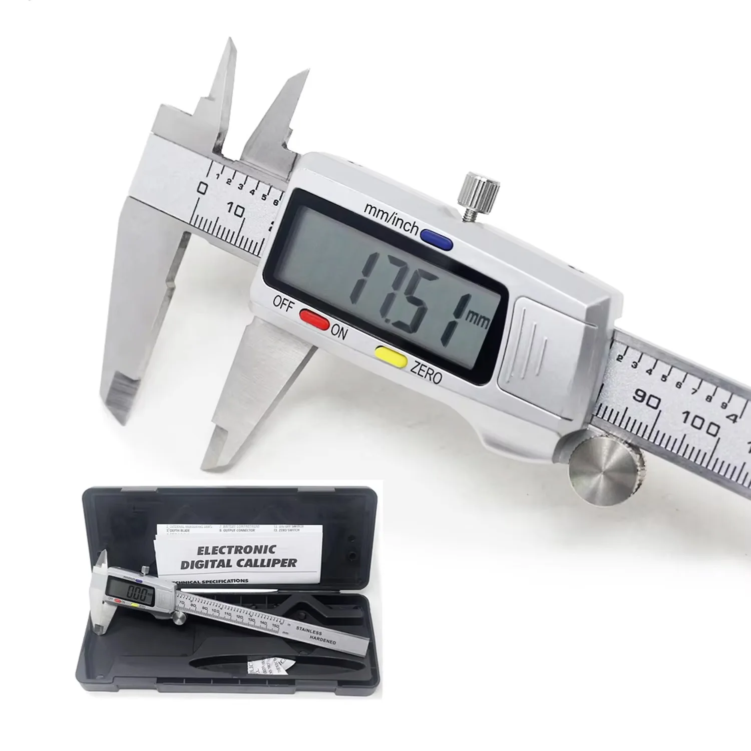 Vernier Caliper Multipurpose 6 Inch 150mm Digital Vernier Caliper Stainless Steel Micrometer Measuring Tool Depth Ruler