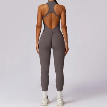 Alternative view of “Ellie” Seamless Zip Up Bodycon Activewear Jumpsuit