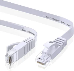 High - Speed Flat Ethernet Cable with RJ45 Connectors - 2M (WHITE)