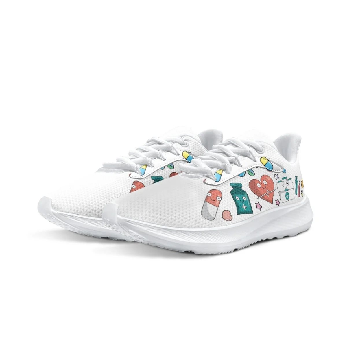 Women's Nusing Shoes Lightweight Lace Up Running Sneakers Men Tennis Trainers Lightweight Casual Sports Shoes
