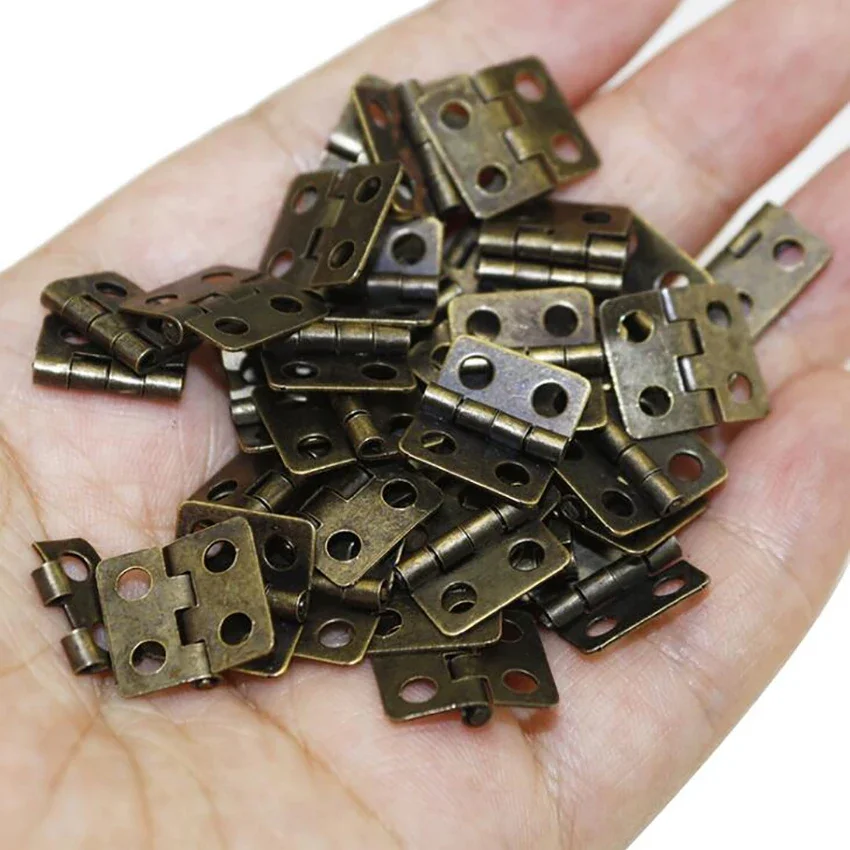 20PCS/Lot Iron Hinges Hardware 13x12mm 180 Degree Rotation Retro Hinges for Wooden Jewelry Box Furniture Cabinet Closet петли