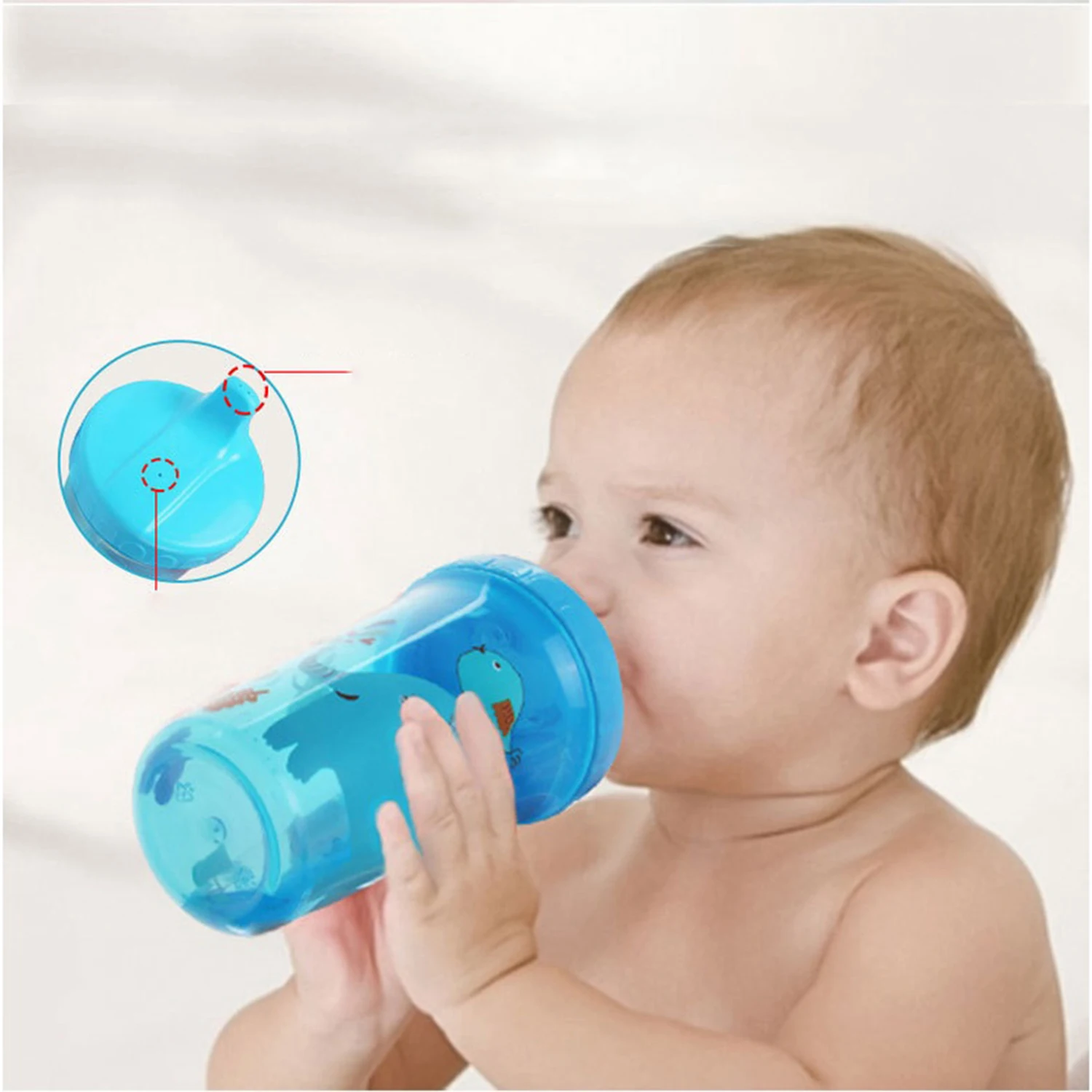 Baby No Spill Drinking Cup 300ml Toddler Child Bite Proof BPA Free Training Cup Newborn