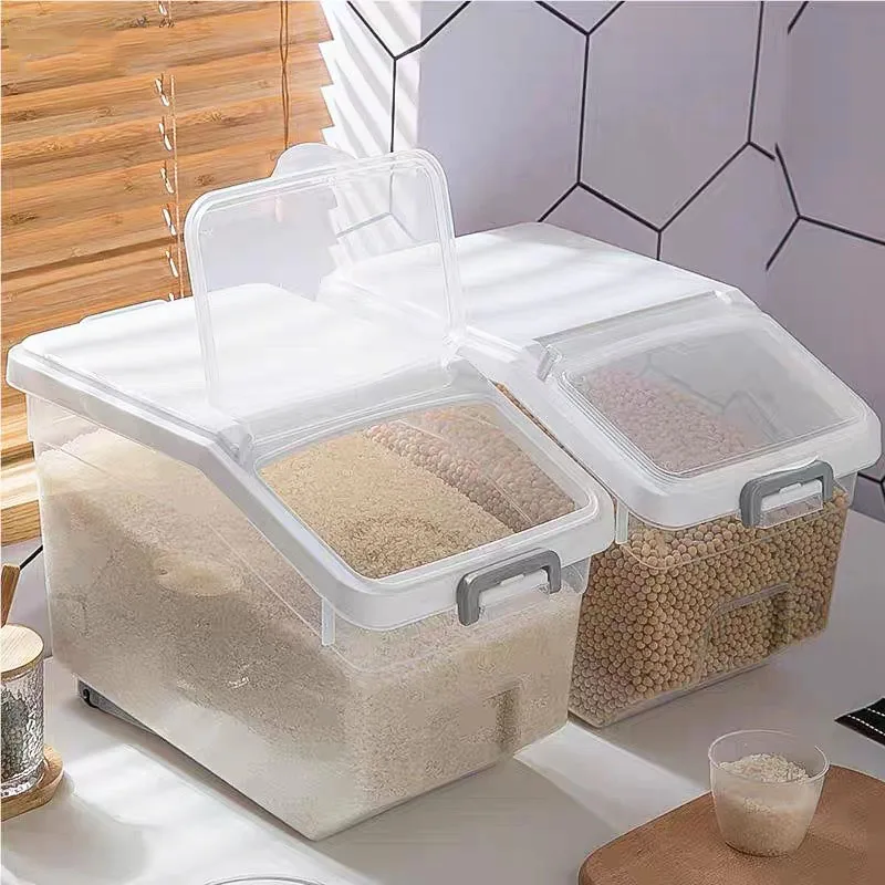 

Moisture Proof Rice Storage Box Large Capacity Rice Dispenser Kitchen Flour Grain Bucket Food Storage Container Pet Dog Food Box