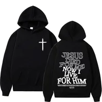 Aesthetic Christian Hoodie Streetwear Men's Jesus Letters Print Vintage Sweatshirt Unisex Fashion Casual Long Sleeve Hoodies Y2K 1
