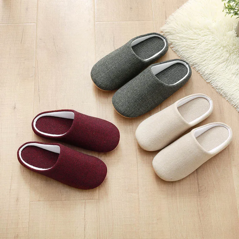 2024 Winter Women Warm Slippers Men Indoor Home Bedroom Flat Slides Couples Casual Plush Non-slip Flip Flops Ladies Soft Sandals 2
