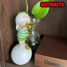 GETCRAFTS Resin Bubble Kid Statues Home Decor Figurine Nordic Living Room Decoration Crafts Bedroom Desk Cartoon Sculpture Gifts