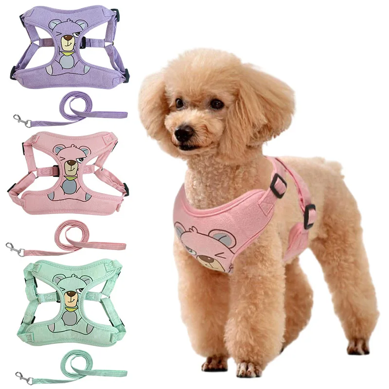 

Cute Dog Harness Leash Set for Small Medium Dogs Chest Strap Puppy Cat Harness Vest Chihuahua Walking Lead Leash Pet Supplies