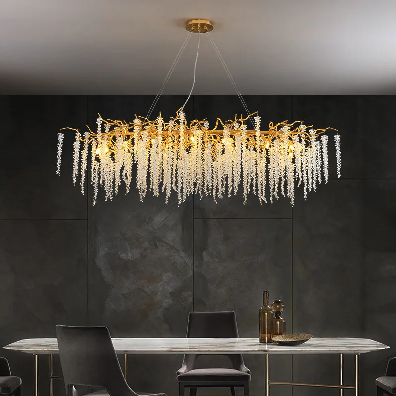 Modern LV Luxury Crystal Hanging LED Chandelier Light-MEGA LIGHTING