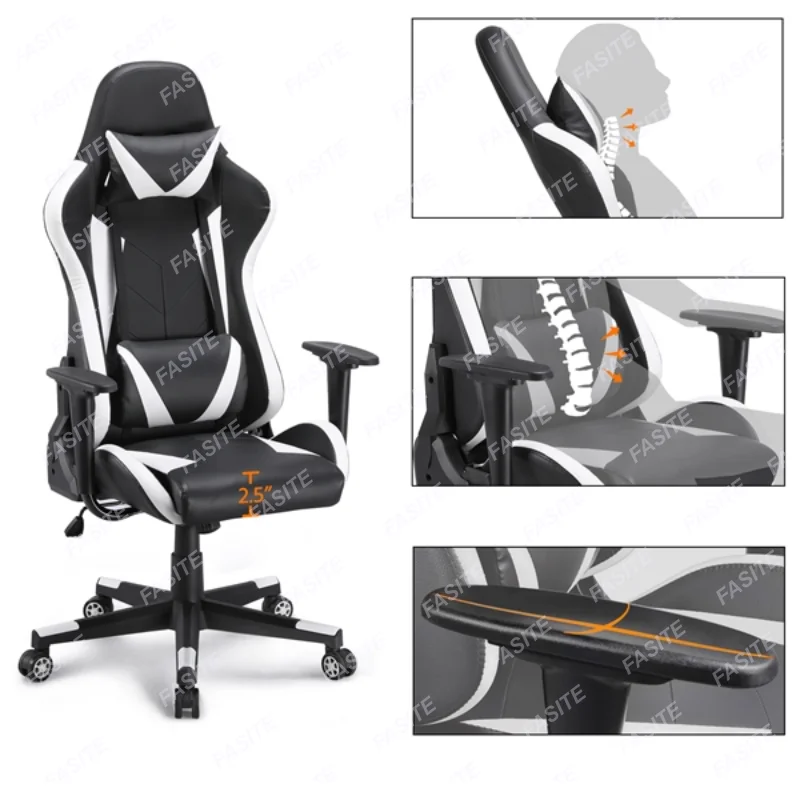 Description Picture 5 of itemSmileMart Executive Adjustable High Back Faux Leather Swivel Gaming Chair