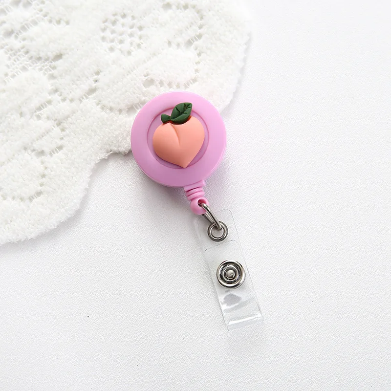 1pc Cute Fruit and Animals Acrylic Nurse Doctor Hospital Badge Reel  Retractable ID Badge Holder Name Holder Lanyards
