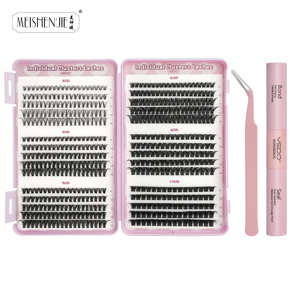Fake Eyelashes Lash Extension Kit Eyelash Set 1 Set DIY Cluster Extension Lashes Kit Mixed Style Wispy Fluffy Individual Lashes Book with glue and Tweezer Makeup Tool C&iacute;lios