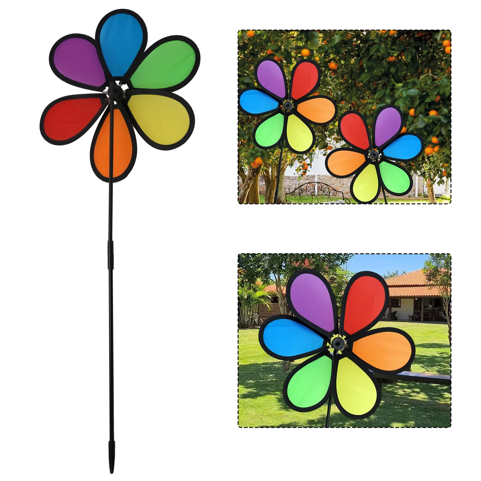 Garden Art Decor Windmill Toys Garden Windmill Wind Spinner Bird Repeller Pinwheels Windmill Bird Repellent Pinwheel Flower Windmill Colorful Cute Gifts Fabric Windmill Wind Spinner Garden Supplies High Quality Home Garden Yard Decor