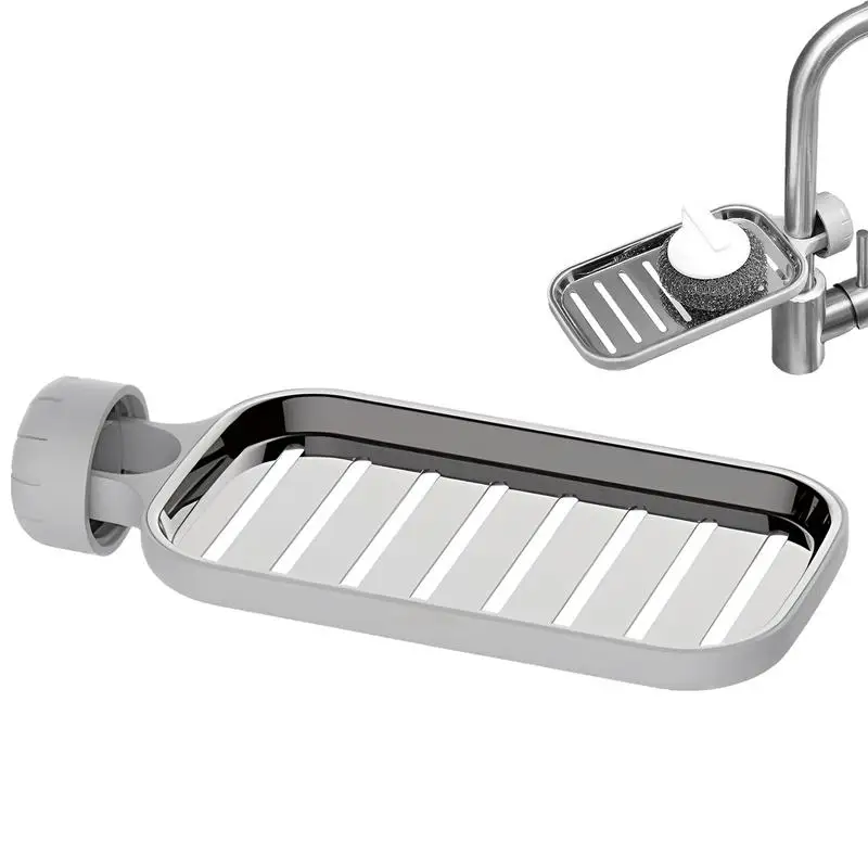

Faucet Sponge Holder Sink Drain Rack Sponge Storage Faucet Holder Kitchen Stainless Steel Sink Drain Soap Drainer Shelf Baskets