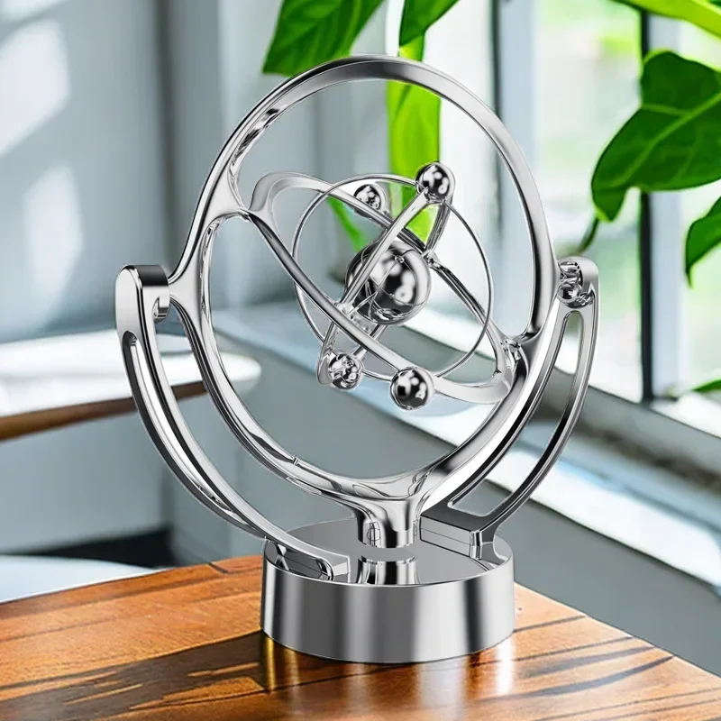 Experience The Magic of Perpetual Motion: Desk Ornament with Earth Orbital Swinging Arm Reloj De Sol Reloj Solar Madera