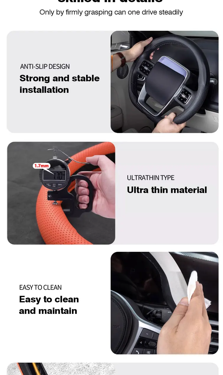 Lenkradbezug Rutschfest Atmungsaktiv Lenkrad-Zubehör für Tesla Model 3, Model X, Model S und Model Y (2019-2026) – Detail 7