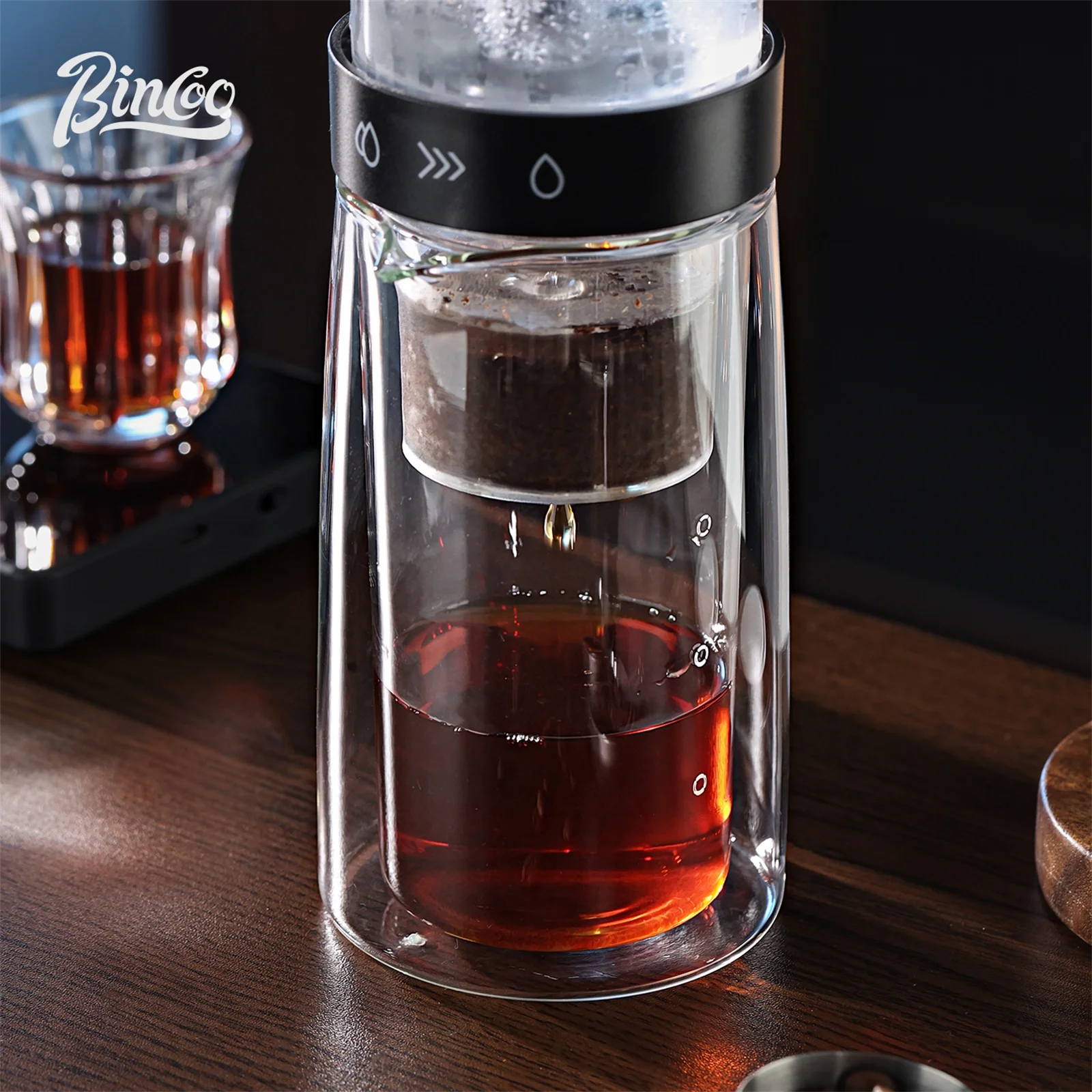صانع القهوة الباردة من بينكو بتصميم زجاجي مزدوج ال...