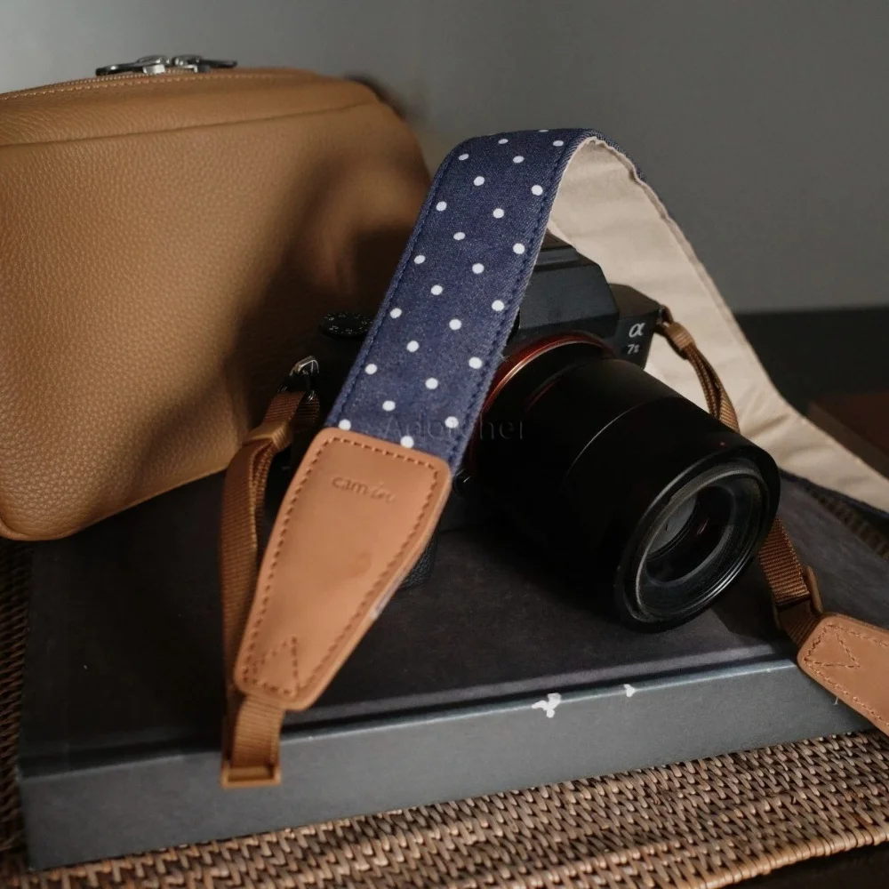 가죽 커넥터가 있는 카메라 숄더 스트랩, DSLR 디지털 SLR용 조절 가능한 레트로 카메라 넥 스트랩