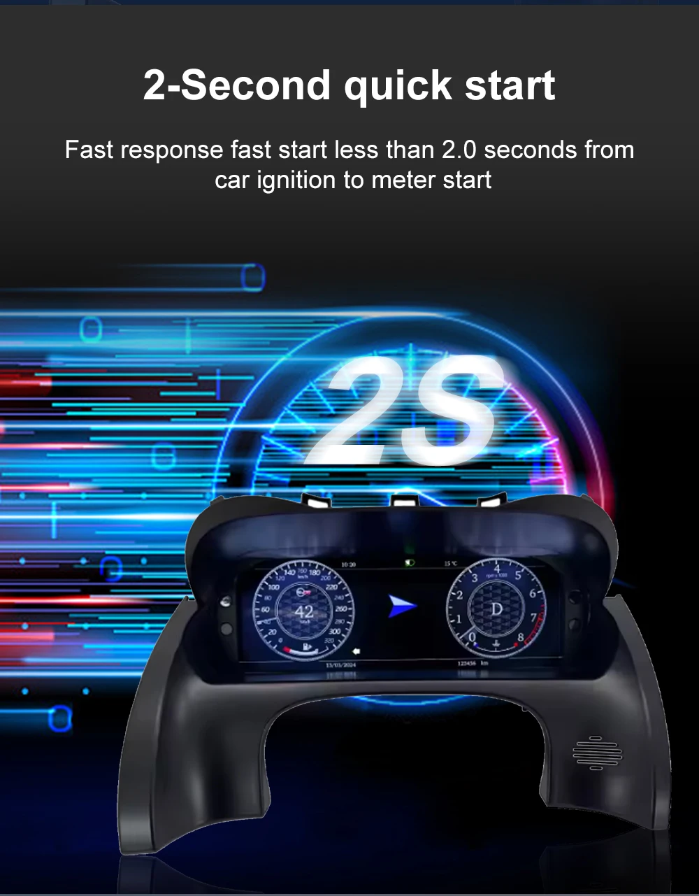 12.3”Digital Cluster Dashboard For Jaguar F-TYPE 2012-2020 Speedometer Wireless