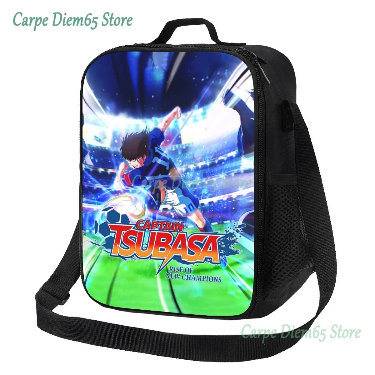 

Captain Tsubasa Resuable Lunch Boxes for Leakproof Anime Boy Football Motion Cooler Thermal Food Insulated Lunch Bag Office Work