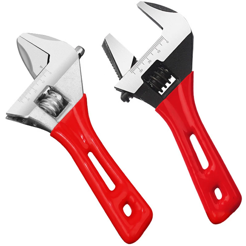 Short Handle Wrench Big Opening Ratchet Wheel Adjustable Bathroom Wrench for Maintaining Bathroom Piping Facilitie Screw 2030