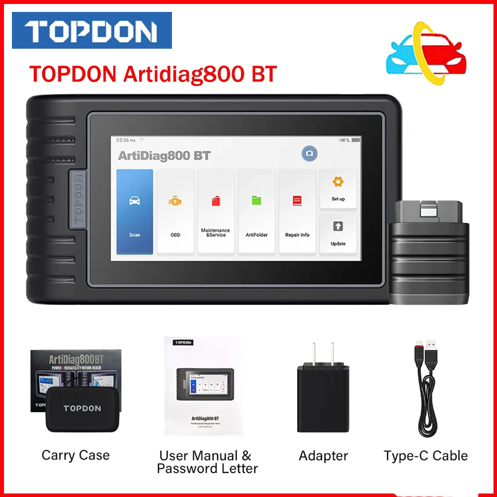 

TOPDON Artidiag800 BT Artidiag 800 BT Full System OBD2 Scanner Automotive Car Diagnostic Tool Free Lifetime Update Scan Tools