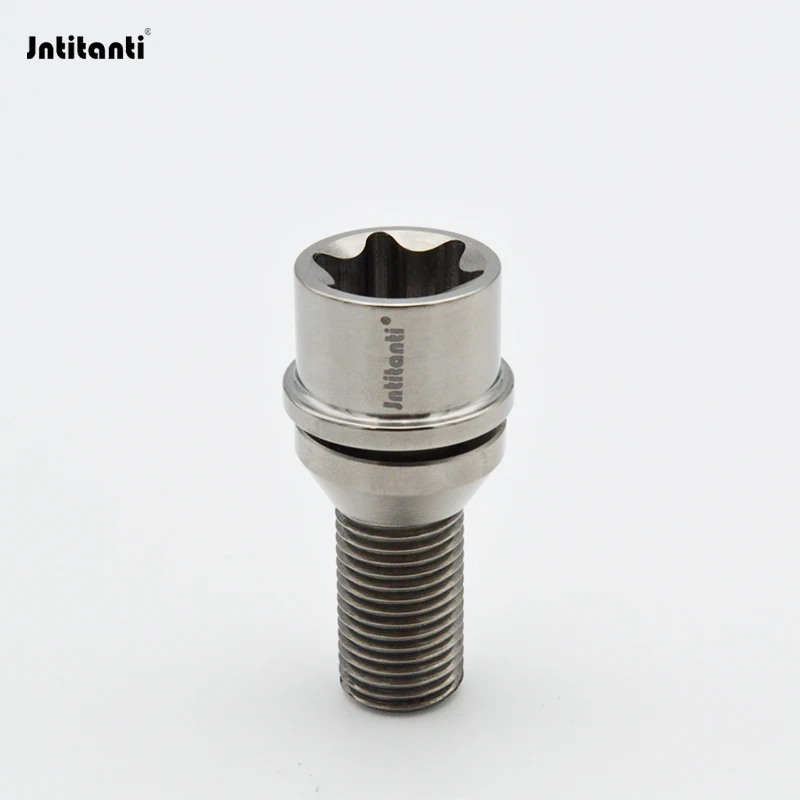 10.9 Grade Anti-Theft Gr.5 Titanium Alloy Torx BMW Wheel Bolt 4pcs+1key M12X1.5 x28-45mm and M14X1.25x28-45mm Jntitanti Factory