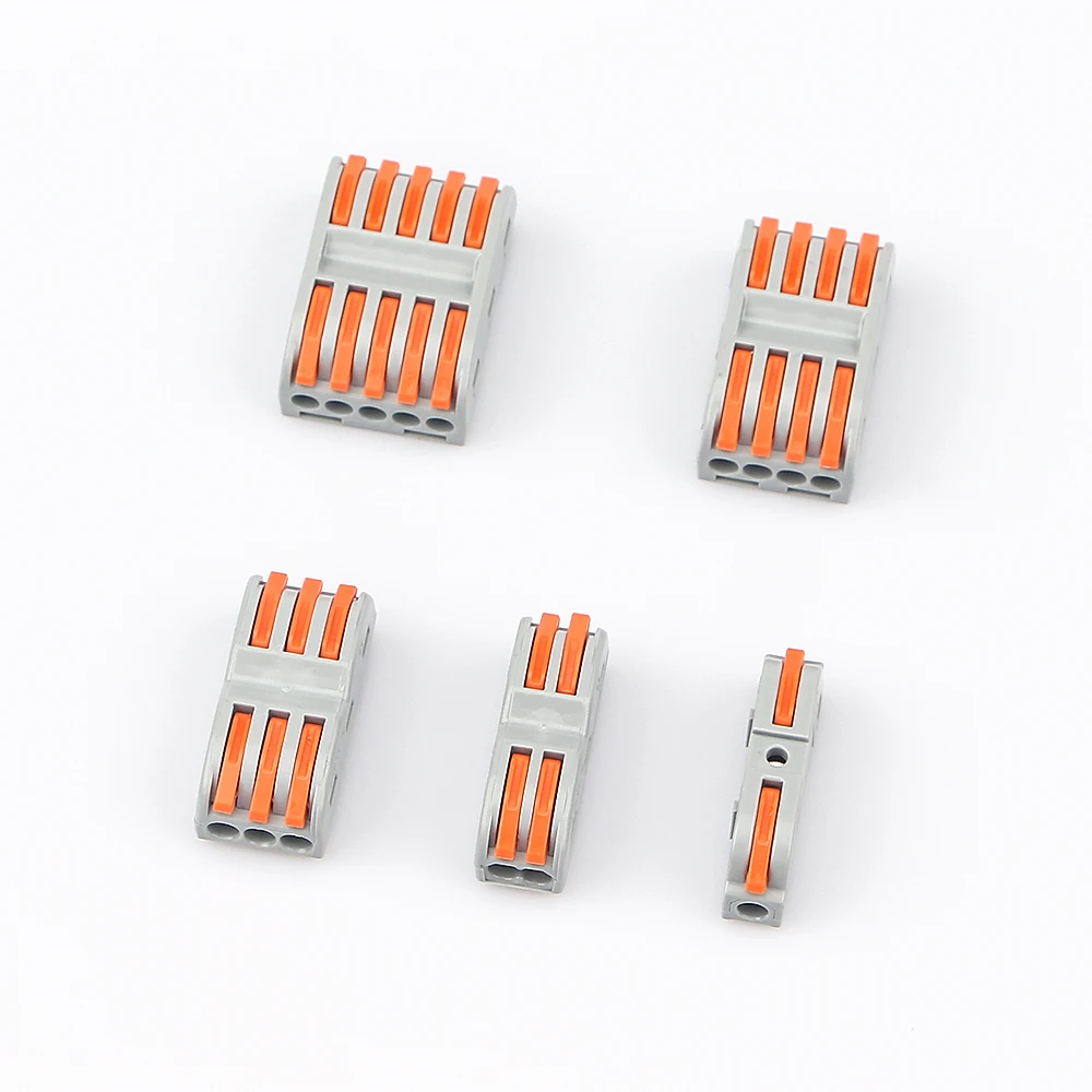 Mini Fast Cable Connector Terminal Block 222 Universal Compact Push In  Spring Splicing Plastic Wire Conductor 10PCS