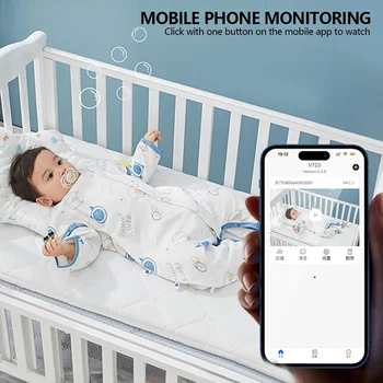 Cámara Inalámbrica Inteligente con Grabación HD, Audio Bidireccional y Visualización Remota por App para Monitoreo de Seguridad del Hogar Interior