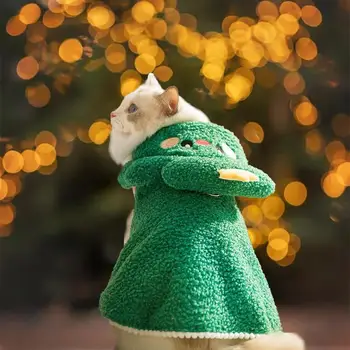 Pet Christmas Costumes | Dog Cat Holiday Apparel | Winter Warm Cosplay Christmas Cape With Cartoon Hat Cozy For Cats And Puppy 3