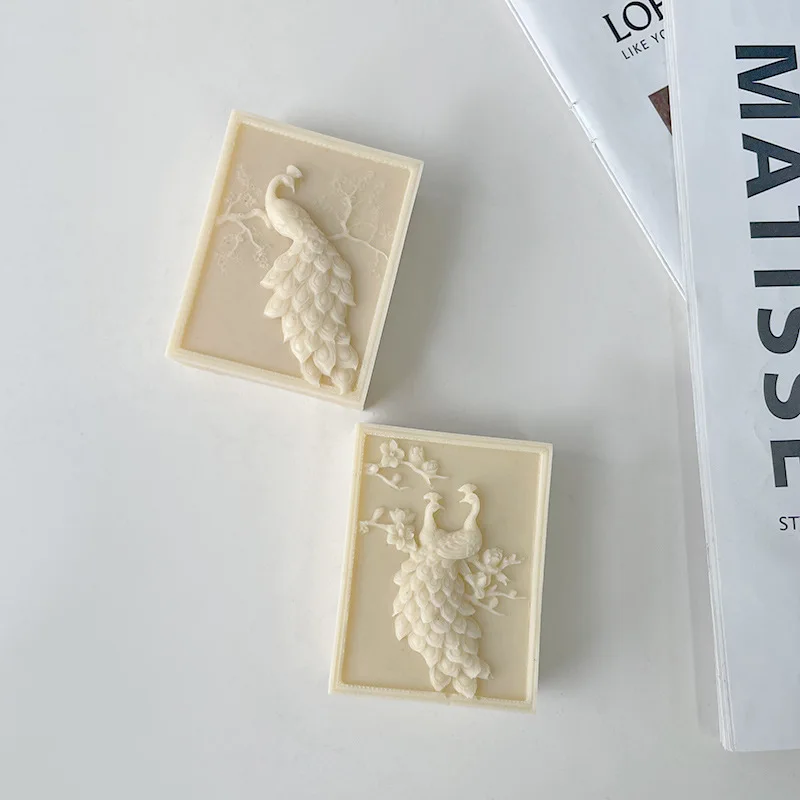 Handmade Soap Silicone Mold Resin Mould Peacock Flower Soap Making Supplies Resin Epoxy Chocolate Mold Home Decor Gifts