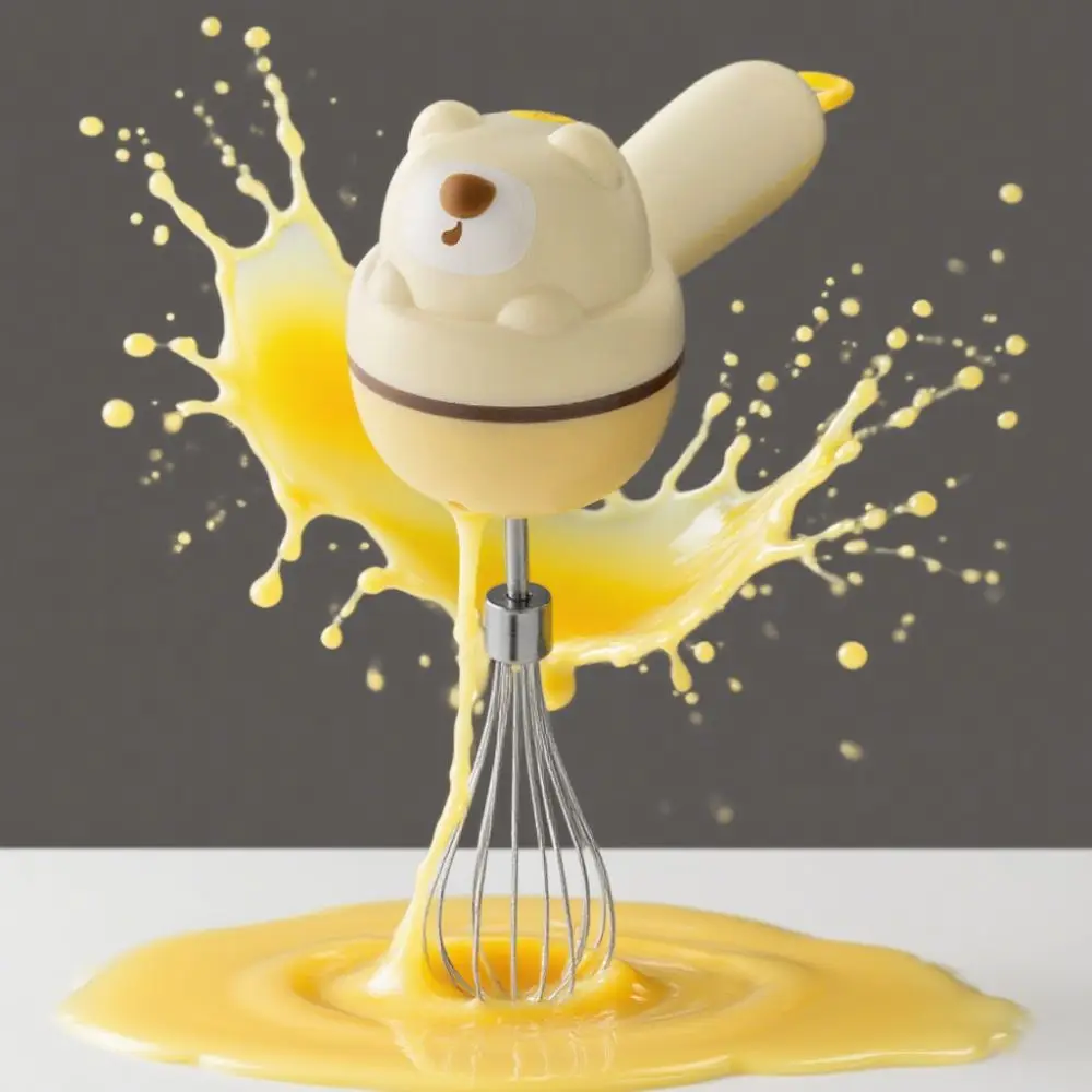 Description Picture 6 of itemHousehold Handheld Bear Electric Eggs Beater Rechargeable Labor-saving Egg Whisks Cordless Cream Whipper Milk
